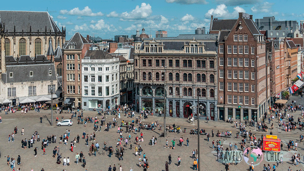Plaza animada de Amsterdam