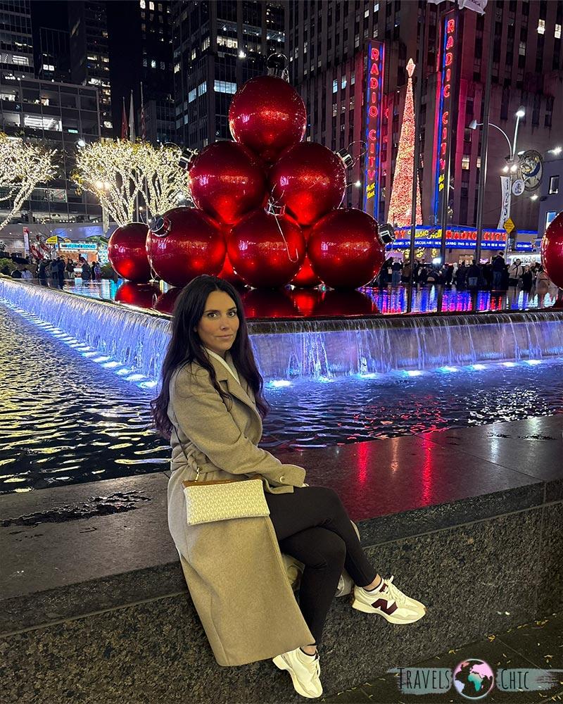 Yo de viaje en Nueva York en Navidad