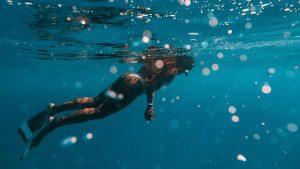 Yo haciendo snorkel en la Costa Brava